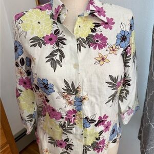 Linen New women's 12 petite button shirt